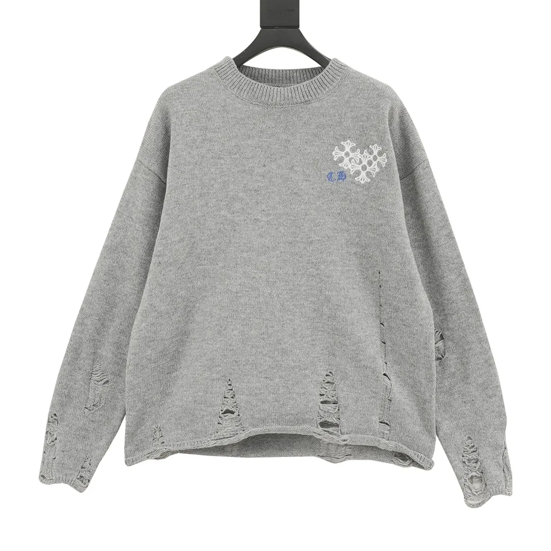 P540 Chrome Hearts CH Chrome Hearts 25ss embroidered disc Sanskrit cross hole knitted sweater pullover. It is a very popular style. It is the same for men and women. It is matched with black and white. It looks good in real life. It looks good on the upper body. It looks good in daily wear. It is even more photogenic. It’s hard not to buy it. Buy it for me!!! Believe me, no one can refuse such a machine-length Chrome Hearts jacket. It has expanded the version based on the old version. The upper body is loose and stylish, and the hem is expanded to a casual design. Fat people look extremely slim, thin people have limited height and high-end. Ten thousand yuan ZP printing, 1:1 perfect restoration, looks good when worn alone or stacked, can be easily controlled by both men and women. If you care more about quality, you must also respect the price. It is completely different from the thin see-through bottoms and junk products on the market that pill when worn. If the style makes you shine at a glance, then quality is what you should pay more attention to. Compared with price, we focus on quality. Customers who have received my products all know it. ️️️ Sweaters on the market are generally made of bract core yarn. We use modal. The advantages over core-spun yarn are very intuitive: high cost, high price, high density, relatively expensive for developers, and let us make a lot less money. In addition, it is delicate, has no scum on the upper body, resists pilling, and is high-end. We are conscientious sellers and do not use core-spun yarn. Apart from being cheap, core-spun yarn is really useless. It shrinks, pills, hooks, and makes people pierced. He is proficient in everything. It is 2024. Who doesn’t want to look decent when they go out? Quality determines the upper body effect. No matter how bad the quality, the best style is still the temperament of the urban-rural fringe. We only do long-term business. Quality determines character. Take it back and wear it with confidence and wash it. The quality of the pattern will definitely make your eyes shine. We only make the right version of high quality. We make high-end hard goods. Reject junk goods and reject fast food. Conscientious quality and conscientious price. You deserve it!  Color: Black Beige Gray Size: S-L